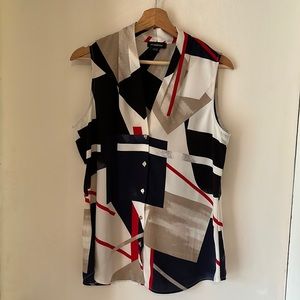 Le Chateau Sleeveless Geometric Top